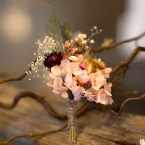 pink hydrangea buttonhole